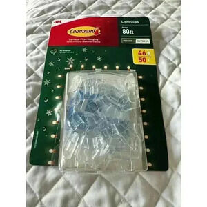 3M Command Indoor Outdoor Light Clips 46 Clips and 50 Strips Hangs 80 ft